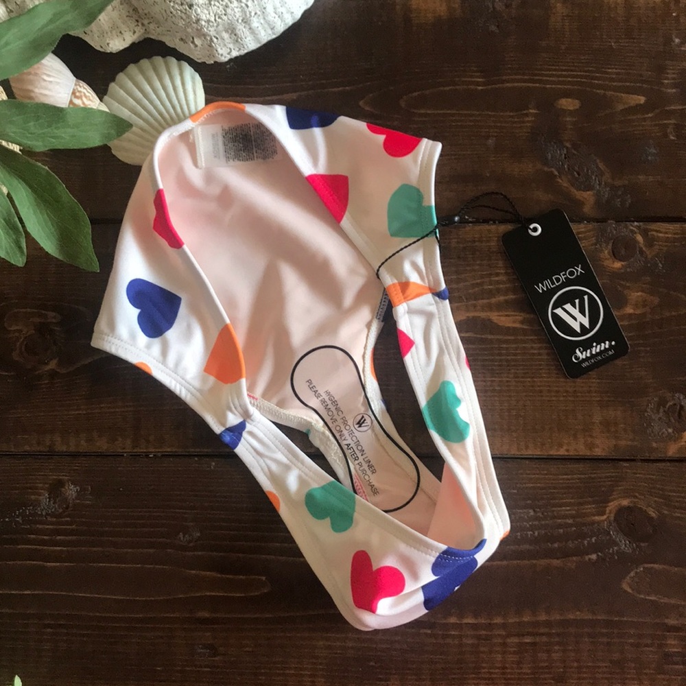 WILDFOX Vintage Hearts Hipster Bikini Bottoms, S - Picture 4 of 6